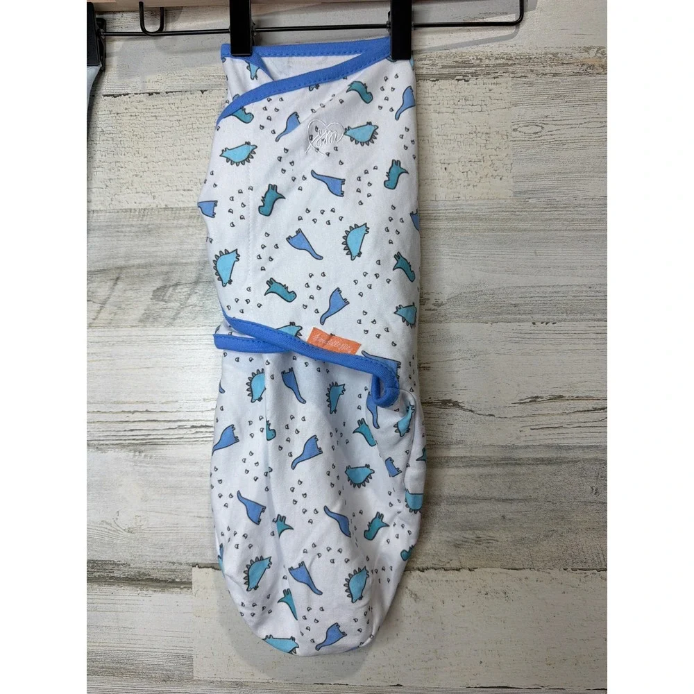 SwaddleMe Amelia Phoebe Swaddle Bundle Boys S/M Blue Dino Print Cotton EUC